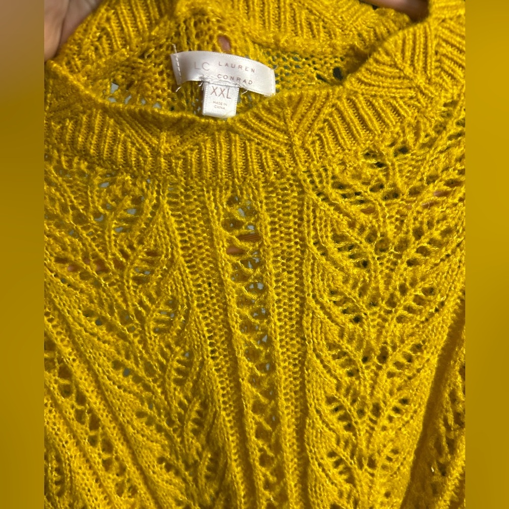 LC Lauren Conrad Mustard Knit Sweater - Picture 3 of 3